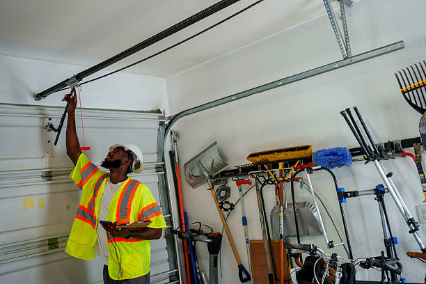 Professional Garage Door Panel Replacement technician working in Hutchins, TX